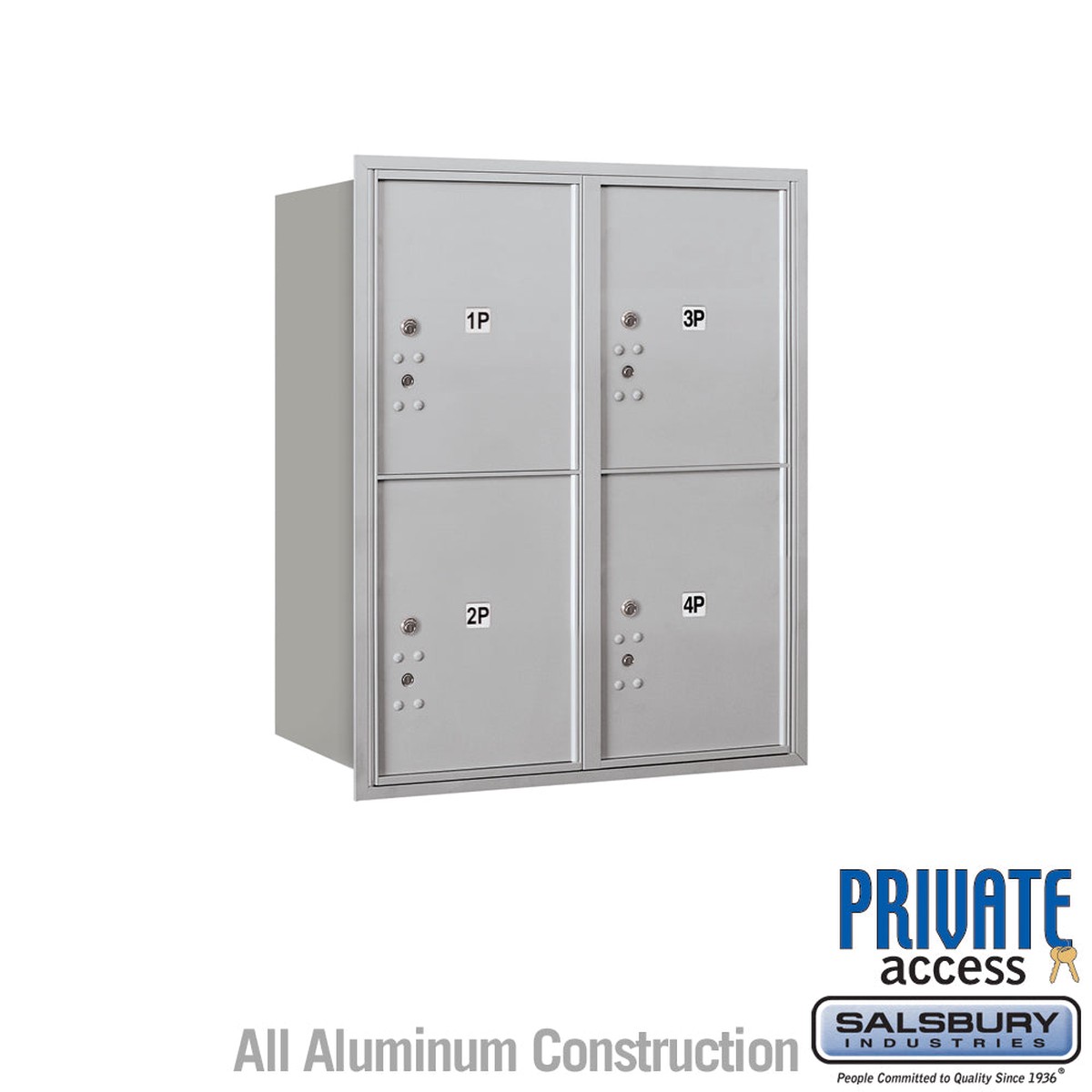 10-Door High Recessed Mounted Parcel Locker with Rear Loading