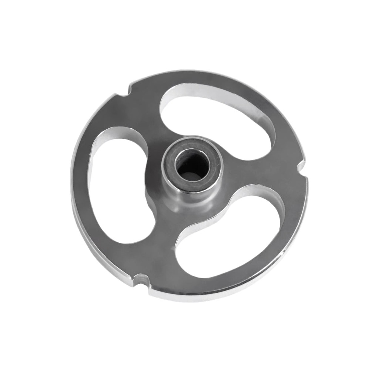 #32 Kidney Machine Plate with Hub and Triple Notch - 3-15/16" Diameter - 27871