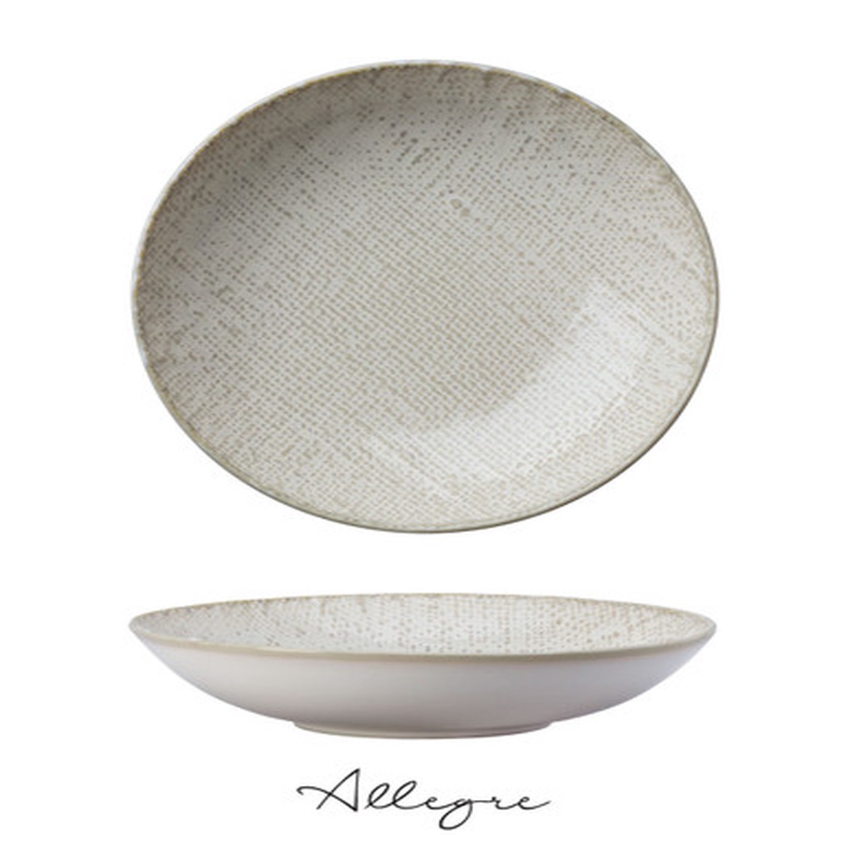10.75 in. Serving Bowl for 8 to 10 Persons/ Large Pasta Bowl 1.4 L - Knit Warm Beige