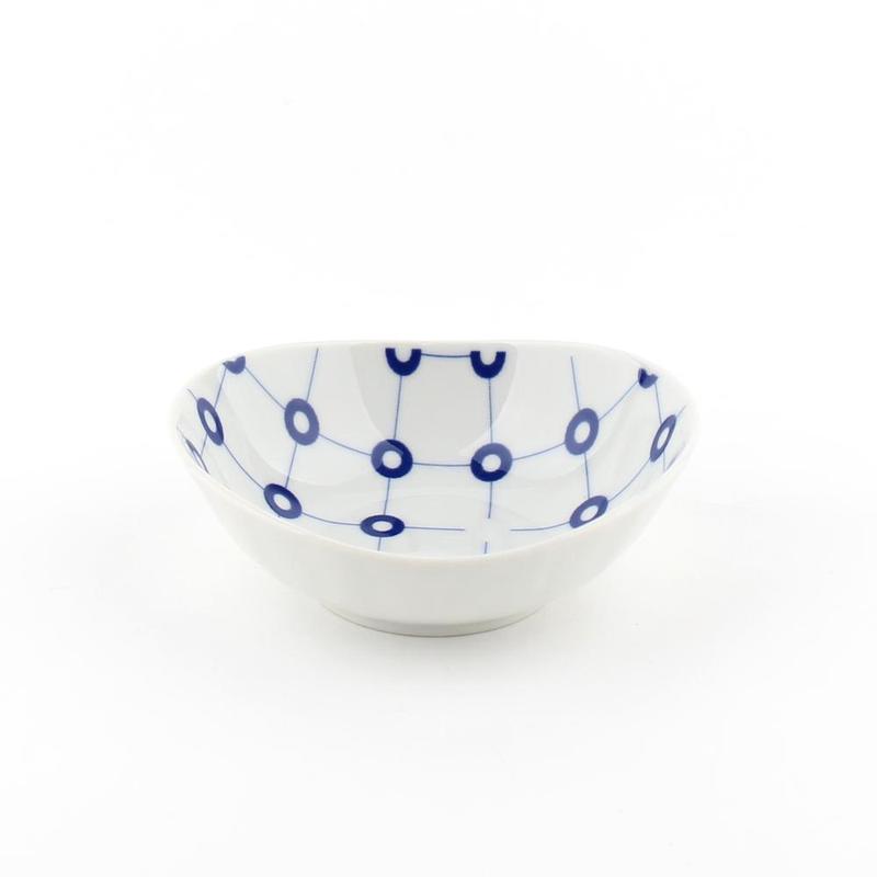 11.0cm Hasamiware Oval Circle Pattern Bowl