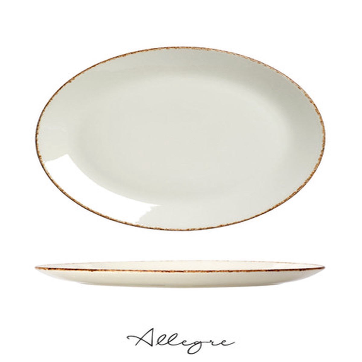 12 in. Oval Steak Plate/ Serving Plate for 5 to 7 Persons - Sand