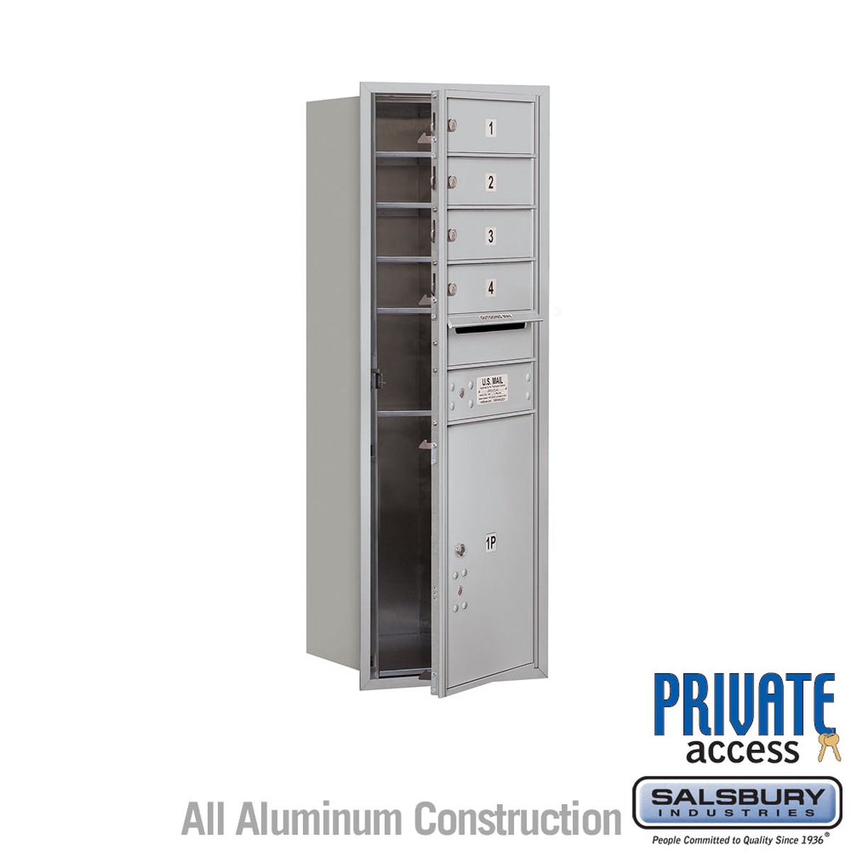 11 Door High Recessed Mounted 4C Horizontal Mailbox with Parcel Locker - Private Access