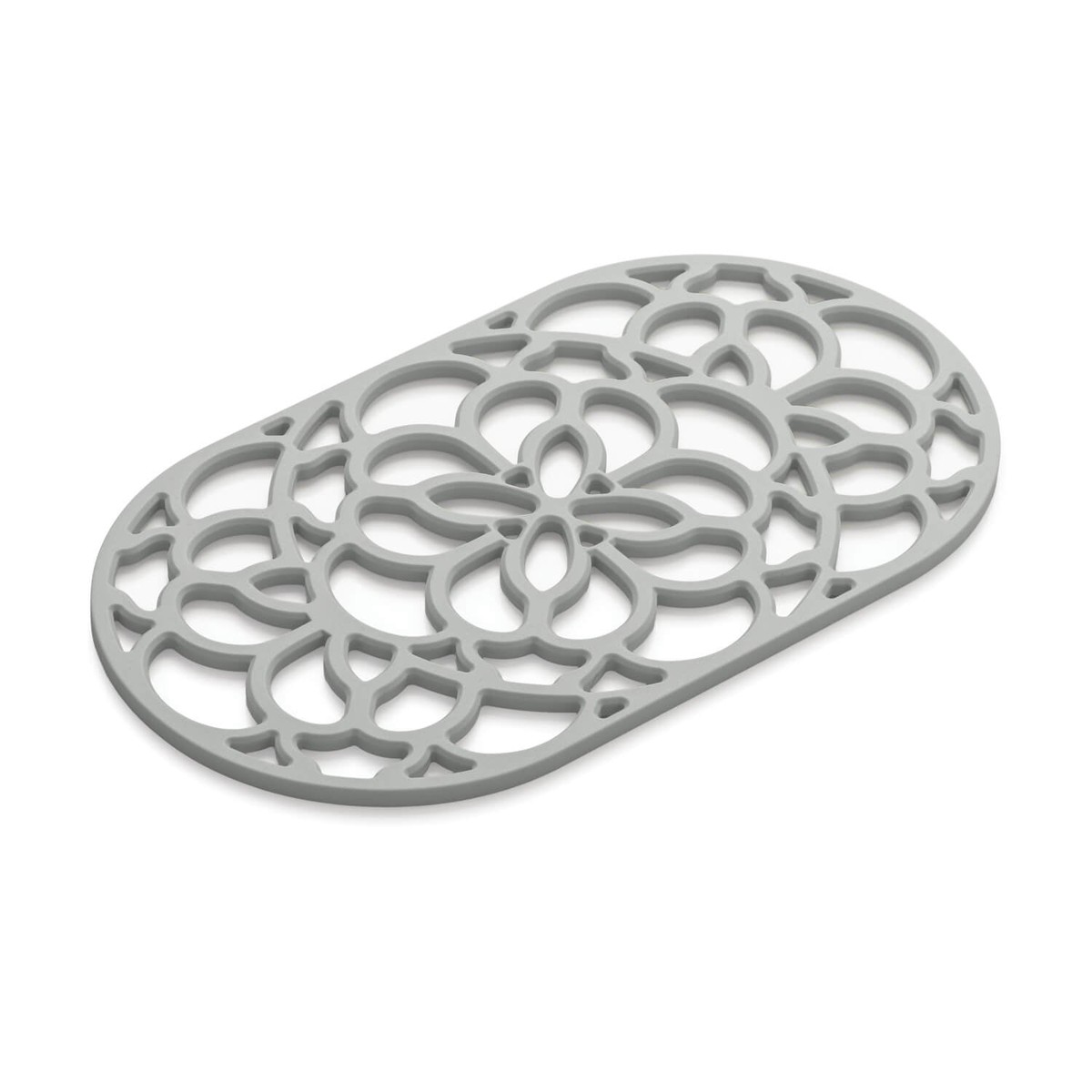 Zeal Heritage 32cm Silicone Oval Trivet Mat - French Grey