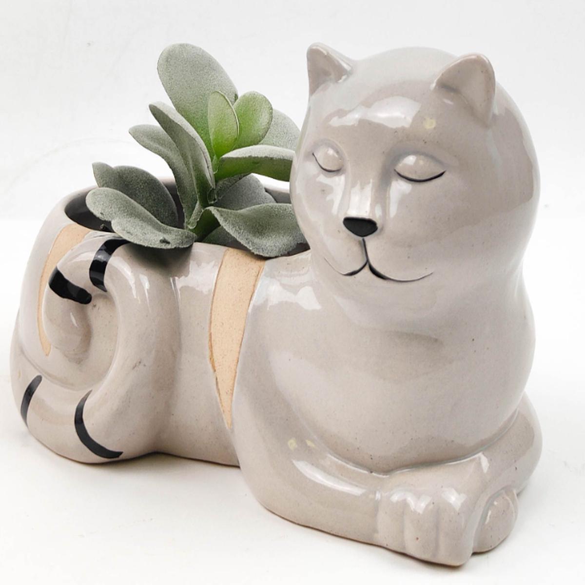 LAYING Cat Planter