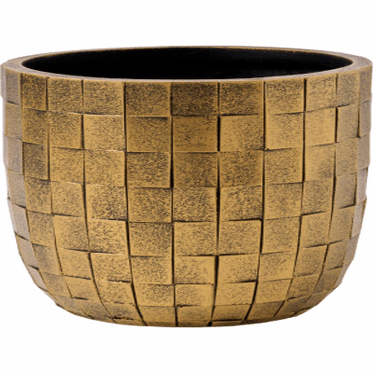 Planter ball Blocks Black Gold 17 x 15