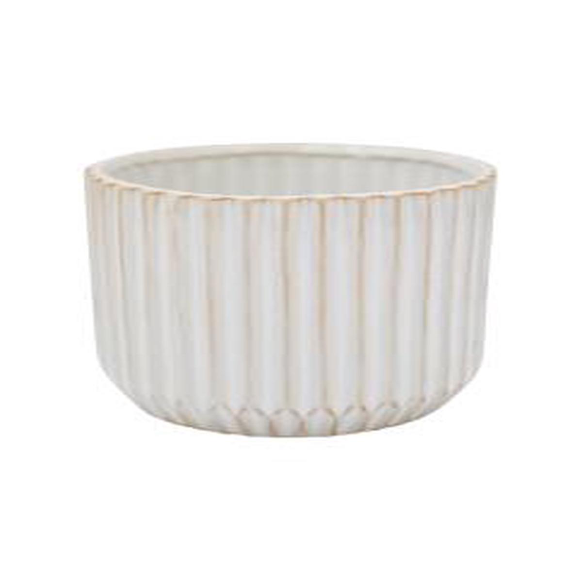 Willow Ribbed Chocolate Planter H10.5cm 12cm