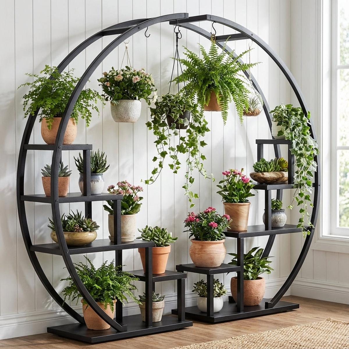 5 Tier Round Metal Plant Stand