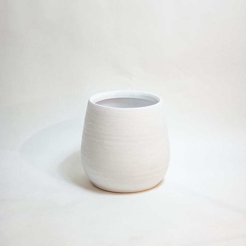 White Benji Ceramic Planter | 7 inch Nursery Pot