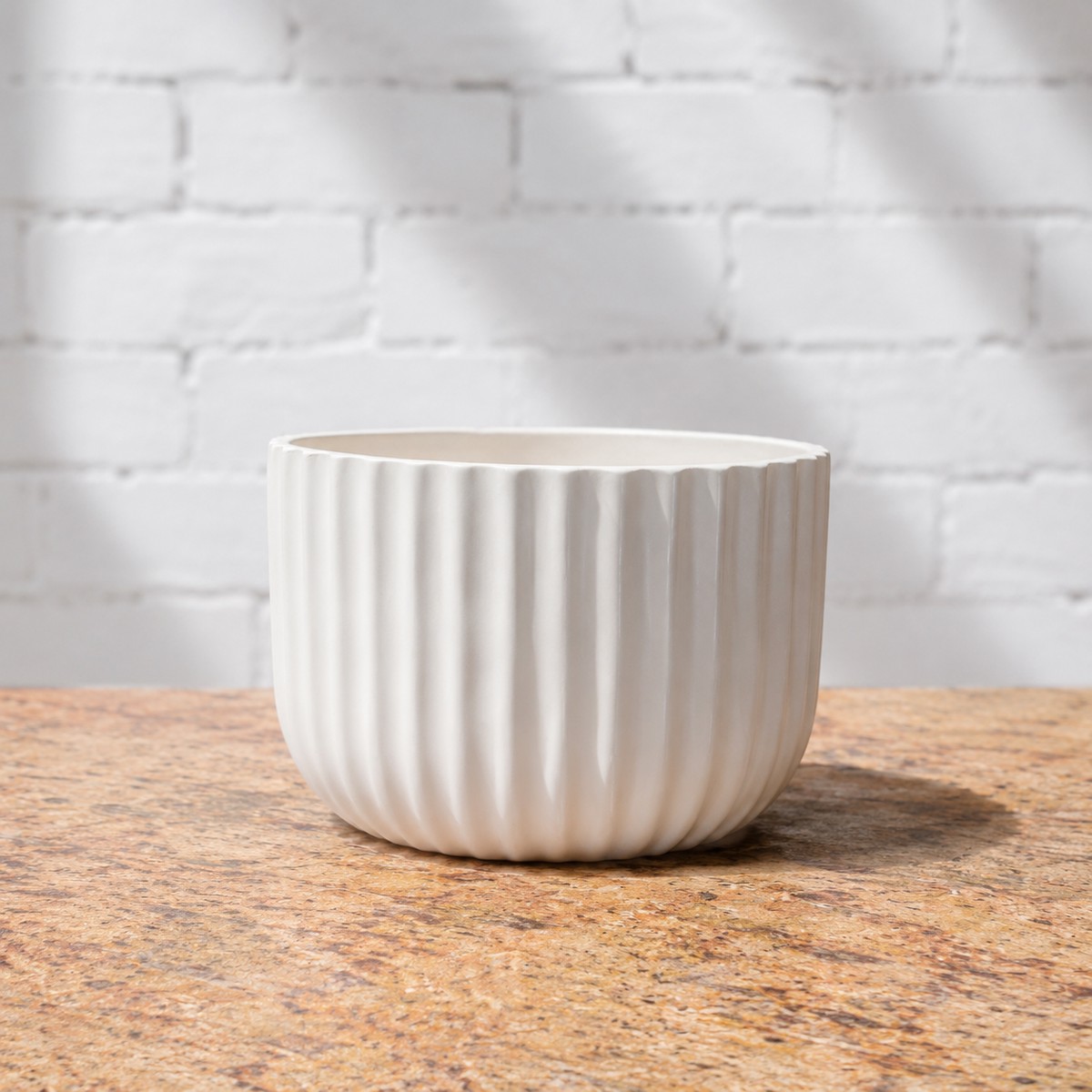White Low Bowl Ceramic Pot | 5 inch Nursery Pot