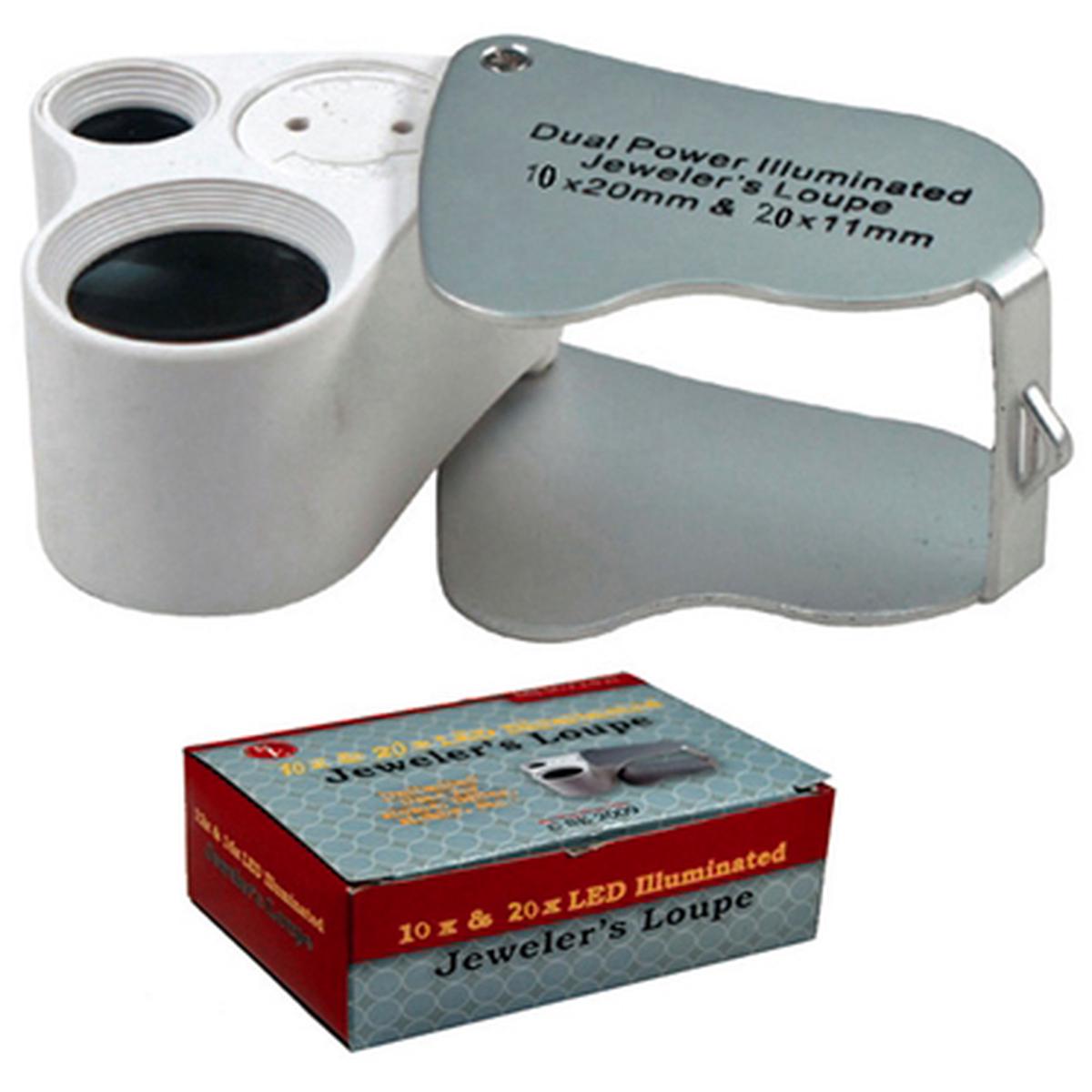 New Dual-Power Jewelers Loupe LED 10x & 20x