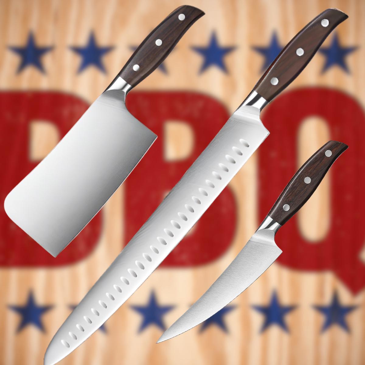 3-Piece BBQ Master Knife Set | Pecos Series German Steel Bundle