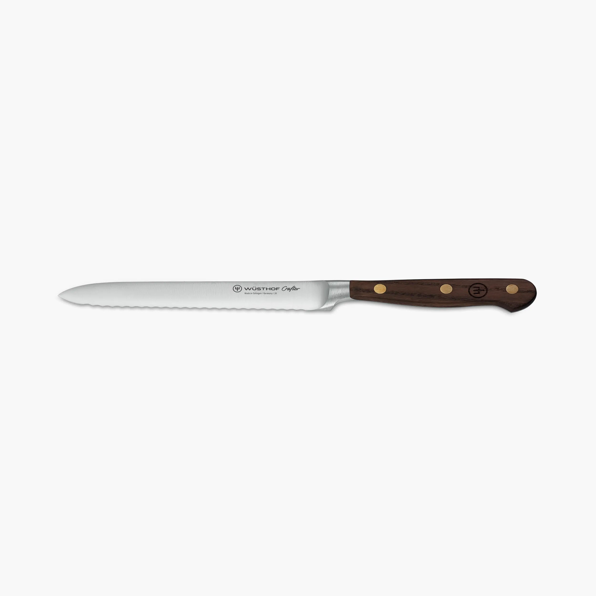 Wusthof Crafter wooden serrated utility knife 14 cm - 5 in