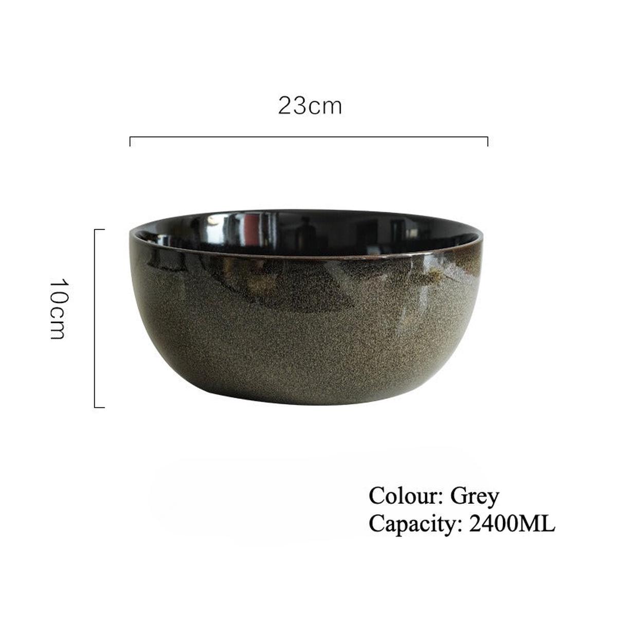 Gohobi Creative Kiln-Change Large Ceramic Bowl - Grey
