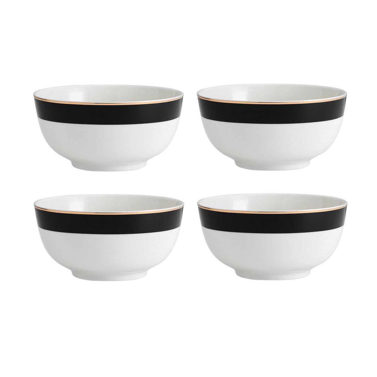 Mikasa Luxe Deco Fine China Cereal Bowl Set 4 Piece 14cm