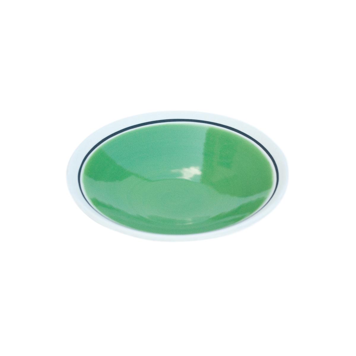 [ Sue Ure x Gohobi] White porcelain Small bowl/saucer - parrot green glaze