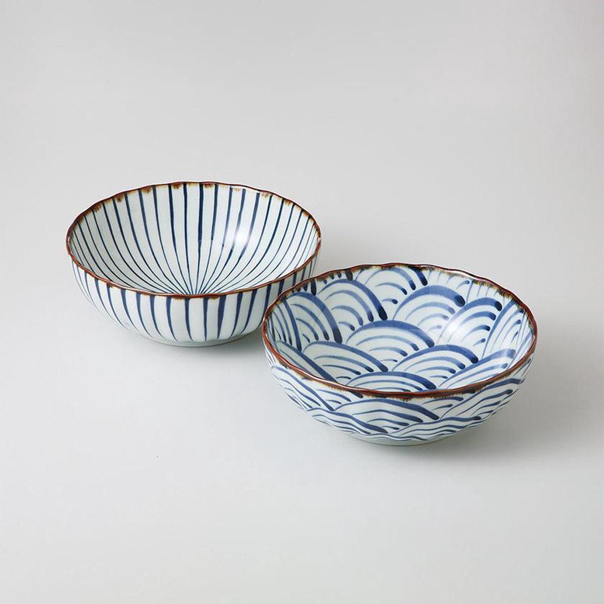 [BOWL] DYED PICTURE MULTI PAIR | HASAMI WARES| SAIKAI TOKI