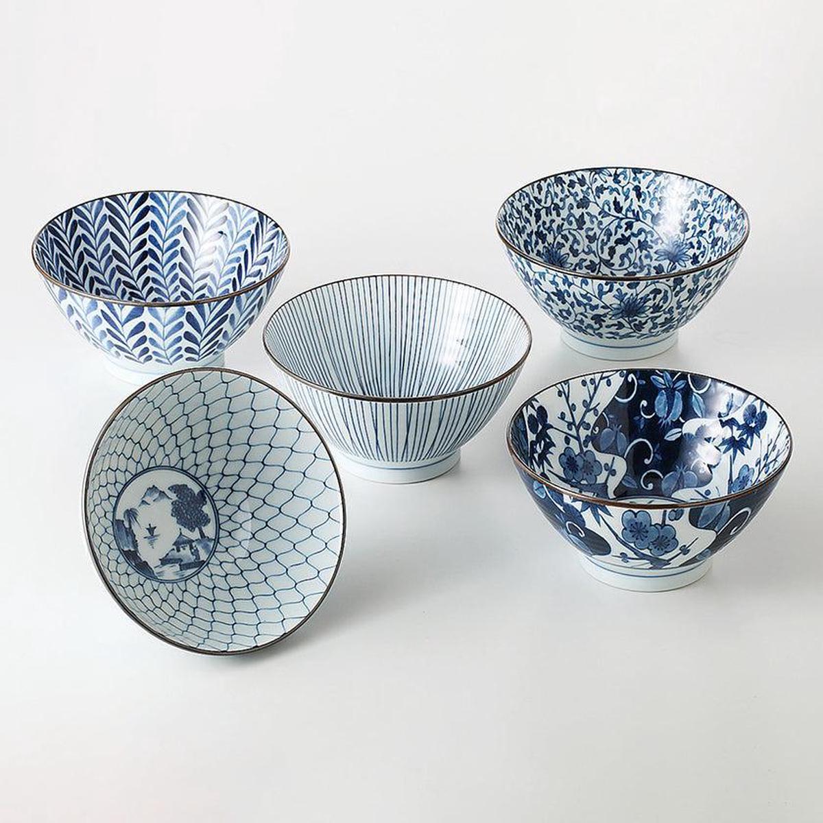 [BOWL] NISHIKI PICTURE SET OF 5 | HASAMI WARES| SAIKAI TOKI