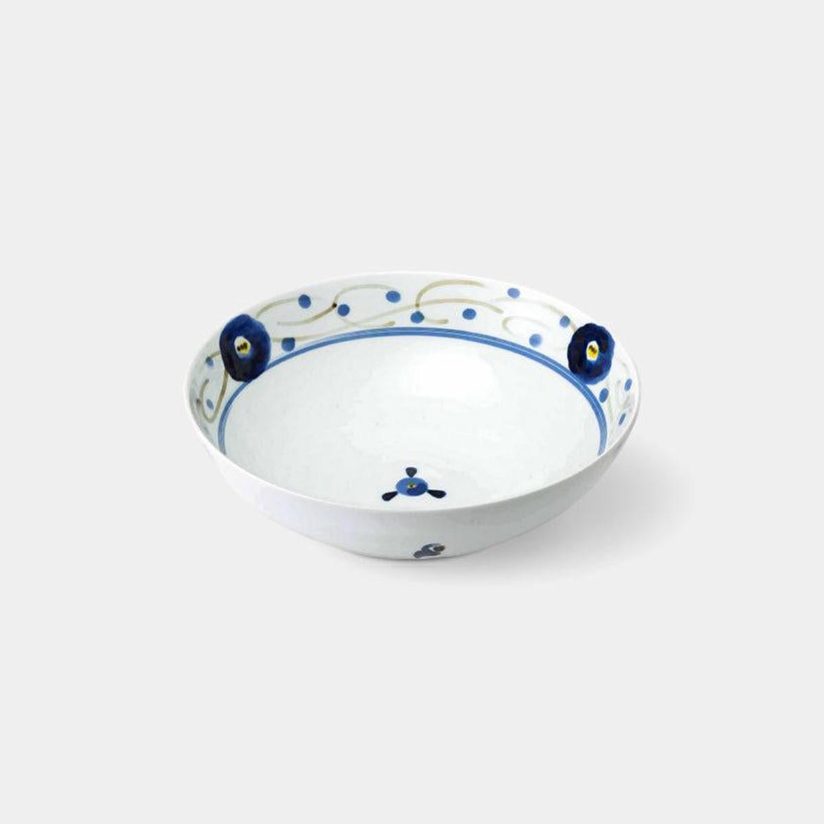 [BOWL] SMALL FLOWERS DYED (L) | HASAMI WARES| SAIKAI TOKI