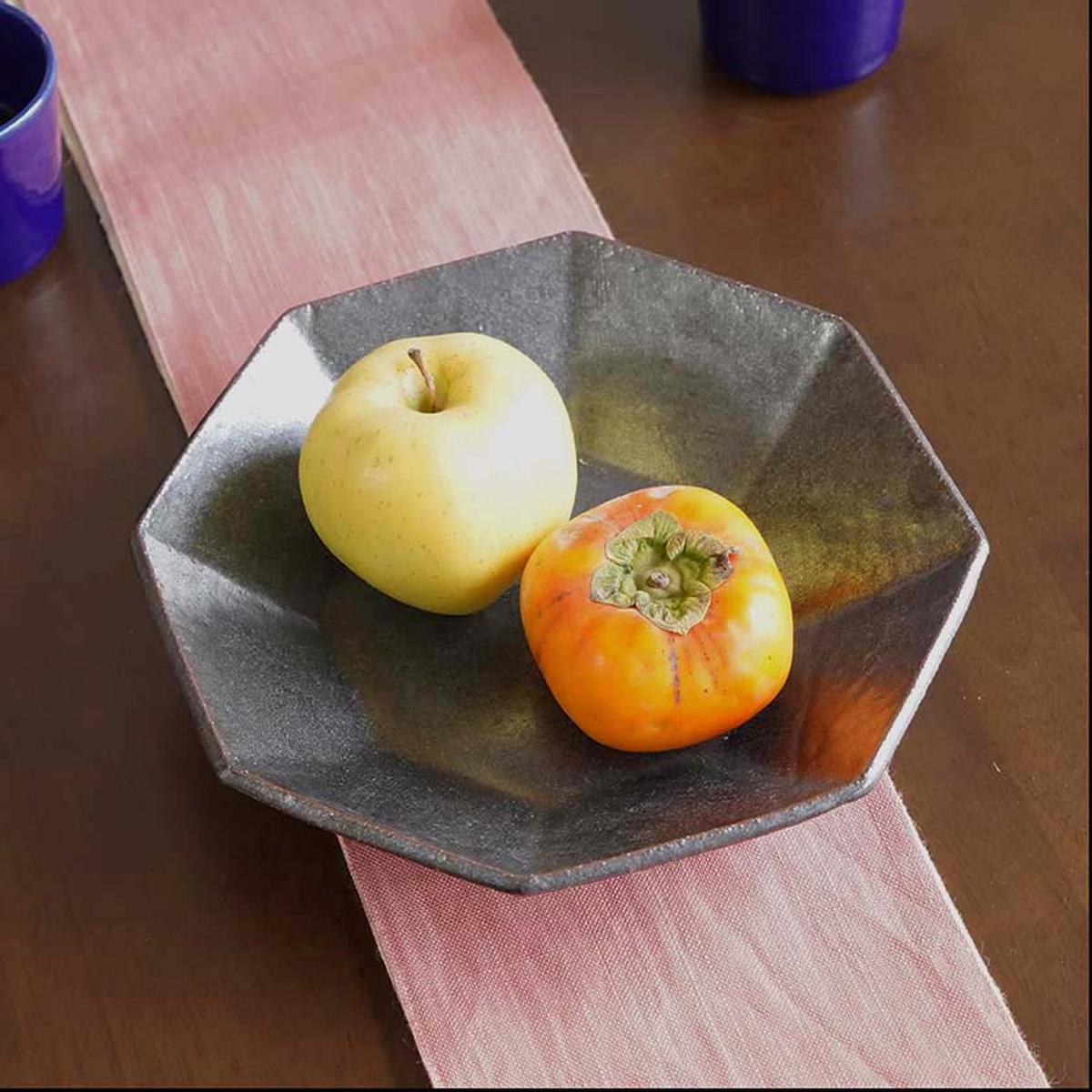[BOWL] OCTAGONAL BLACK GLAZE | YOSHIMI GAMA | OTANI WARE