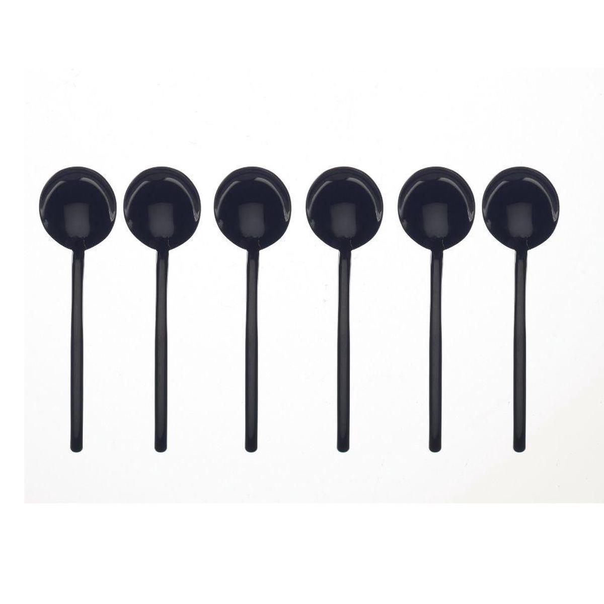 Mepra Due set 6 moka spoons black gold