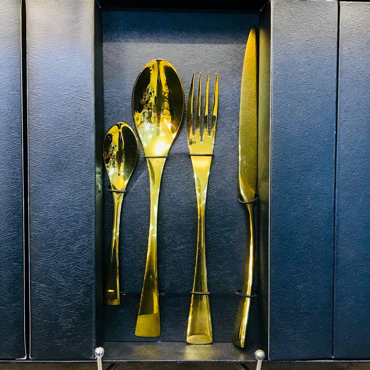 24-Pcs Golden Elegant Cutlery Set