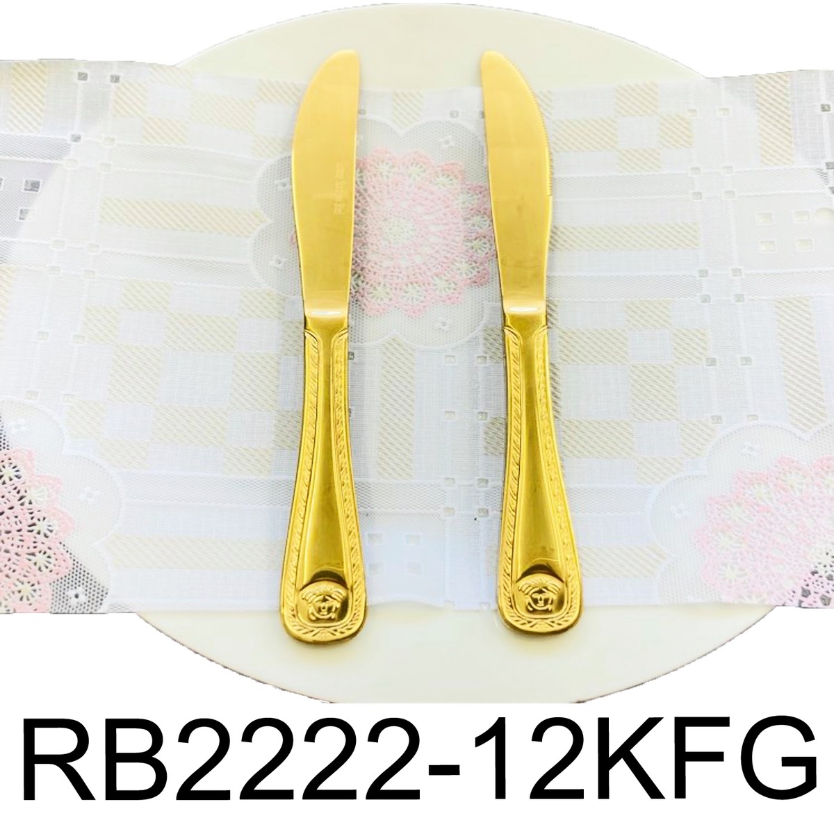 12 PC Medusa Design Dinner Knife Set