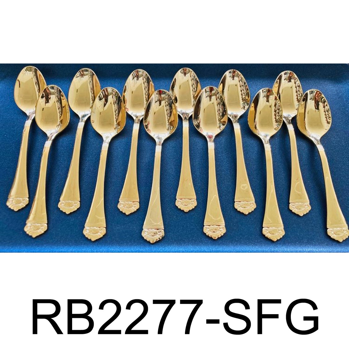 12 PC Flower Design Dinner Spoon Set