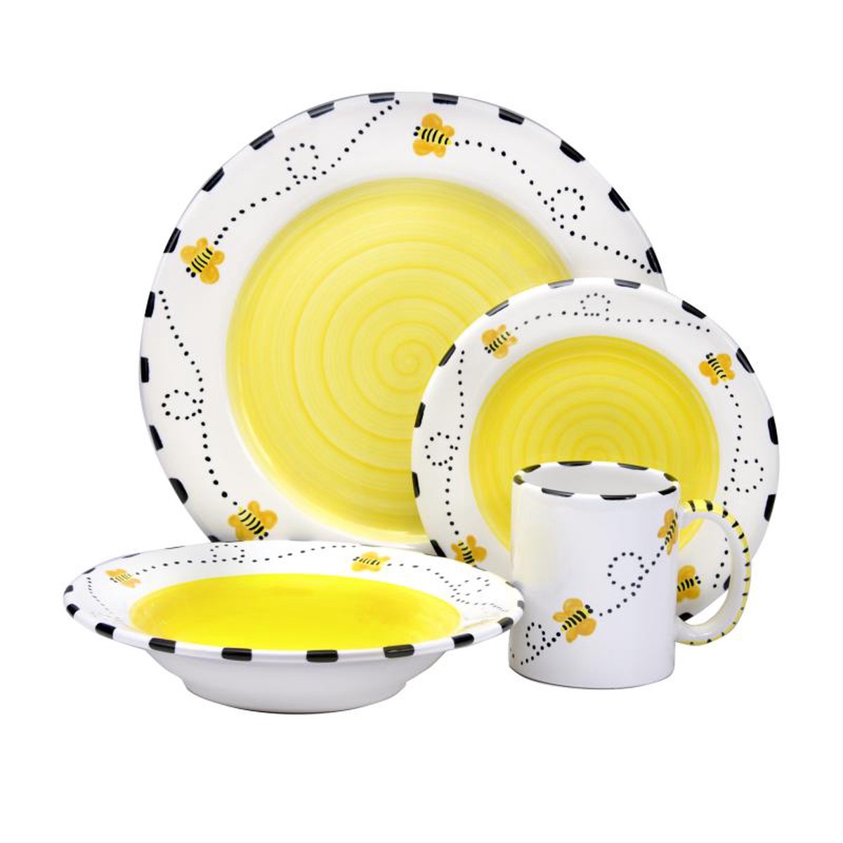 4pc Place Setting Honey Bee